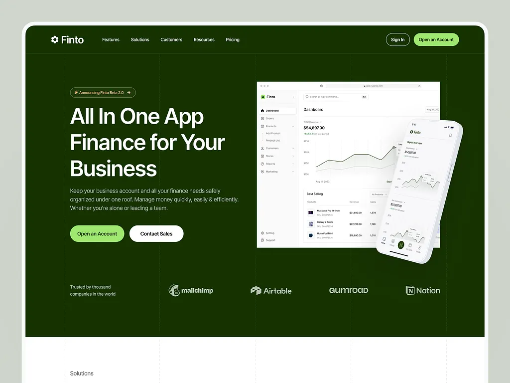 Finance Website Template - TechStart